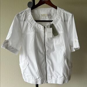 NWT Chicos Diamond Doll Delaney Optic White Zip-Up Jacket